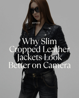 Why Slim Cropped Leather Jackets Look Better on Camera