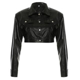 Cool Lapel Pocket Leather Jacket