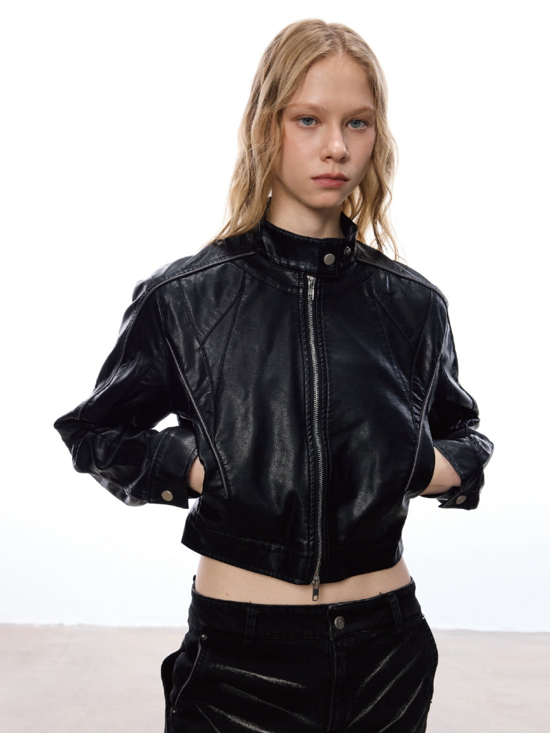 Mist Black Stand Neck Jacket