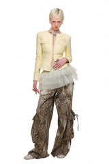 Cream Metallic Dual Leather Jacket
