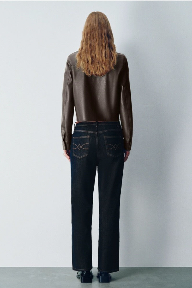 Brown Modern Thin Leather Jacket