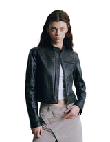 Black Slim Moto Leather Jacket