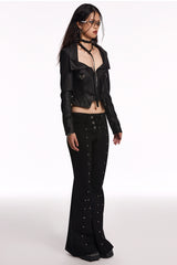 Sleek Luxe Stud Black Jacket