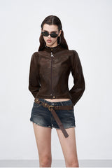 Light Punk Vintage Leather Jacket