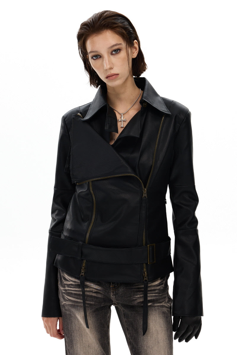 Arden Belted Moto Jacket