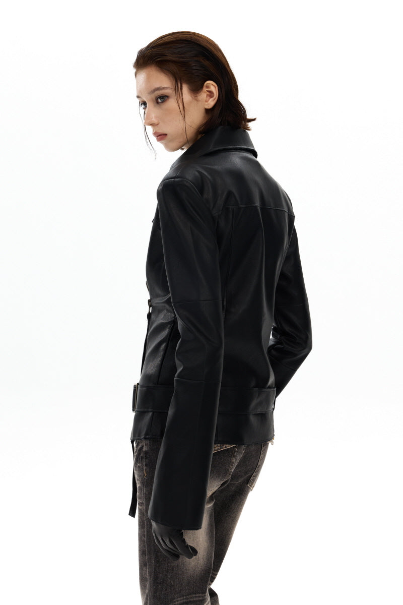 Arden Belted Moto Jacket