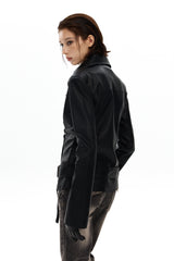 Arden Belted Moto Jacket