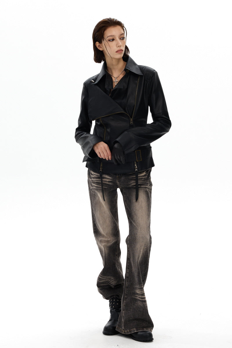 Arden Belted Moto Jacket