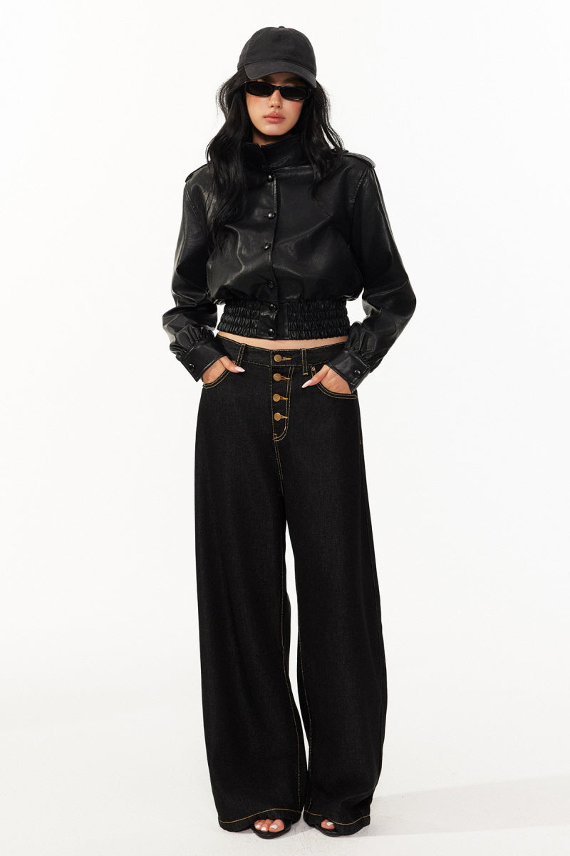 Marlowe Structured Leather Jacket