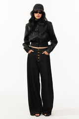 Marlowe Structured Leather Jacket