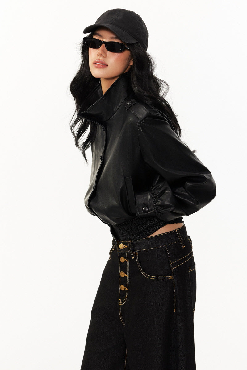 Marlowe Structured Leather Jacket