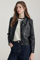 Slate Pocket Leather Jacket