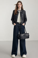 Slate Pocket Leather Jacket