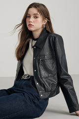 Slate Pocket Leather Jacket