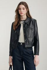 Slate Pocket Leather Jacket