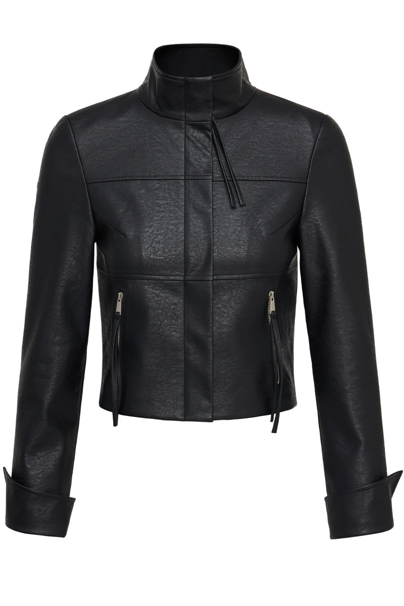 Monolith Highneck Leather Jacket
