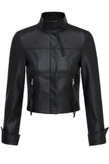 Monolith Highneck Leather Jacket