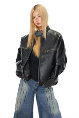 Black Orbit Leather Jacket