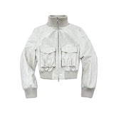 Aura Bomber Leather Jacket