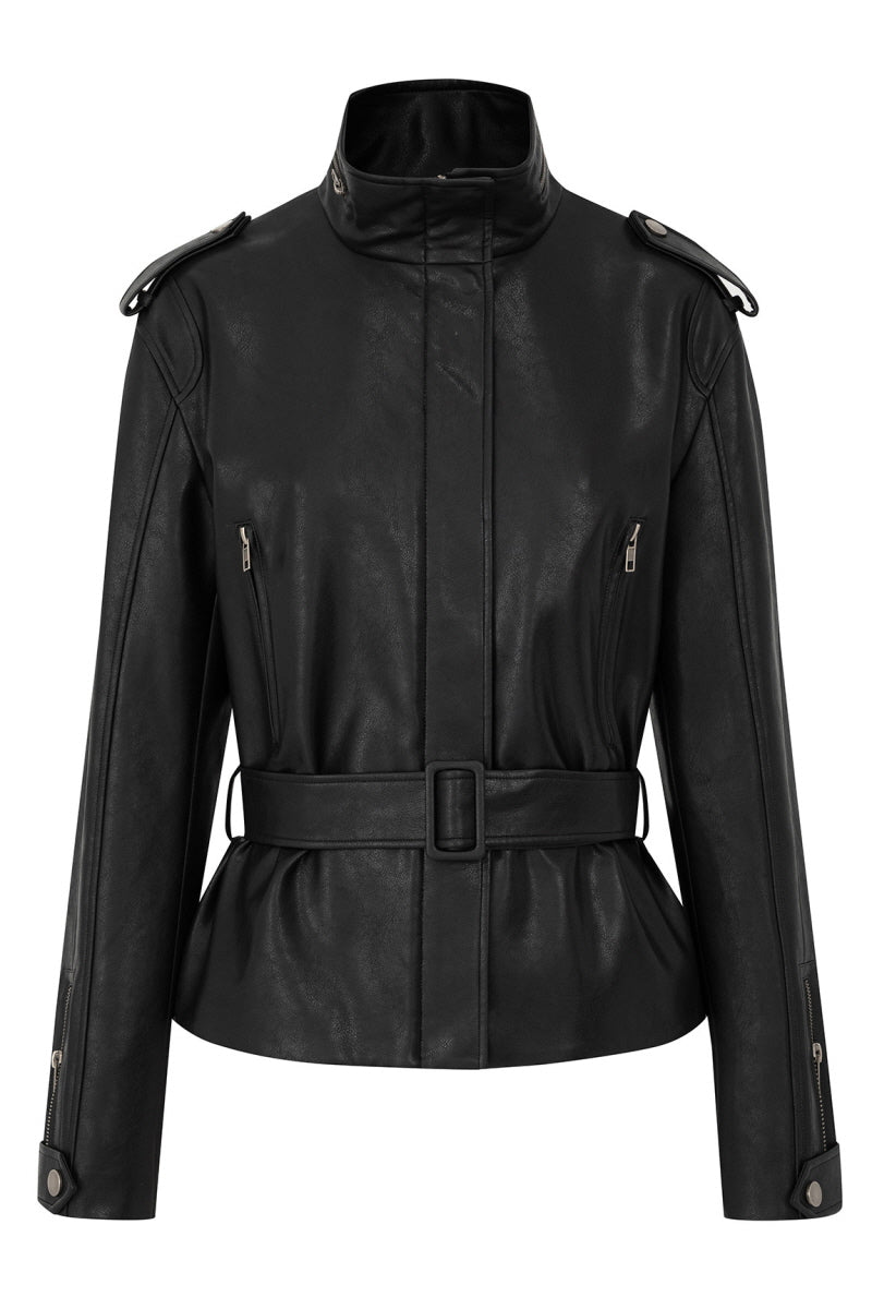 Unsaid Black Leather Jacket