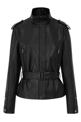 Unsaid Black Leather Jacket