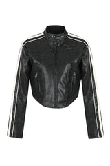 Velocity Stripe Leather Jacket