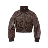 Aura Bomber Leather Jacket