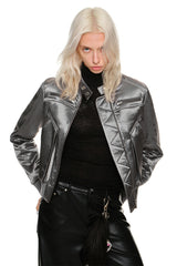 Silver Veil Leather Jacket