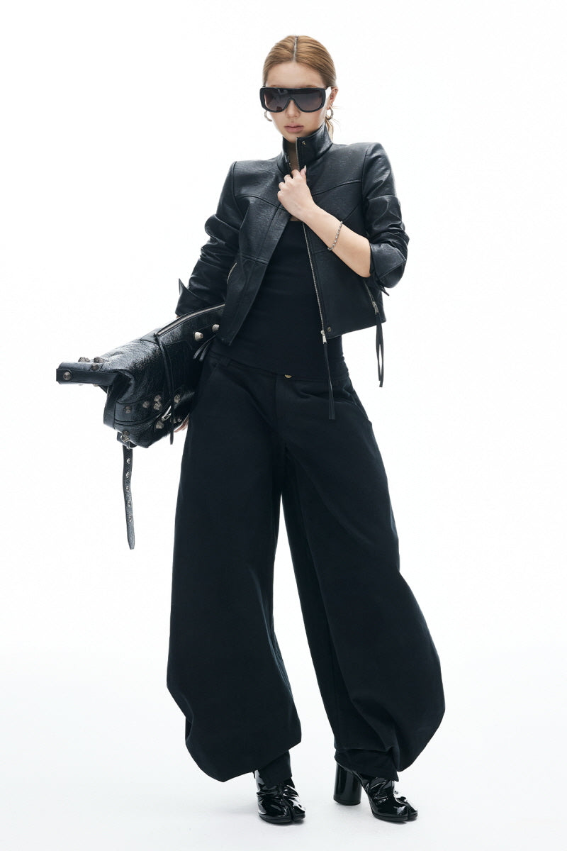 Monolith Highneck Leather Jacket