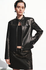 Slate Edit Black Leather Jacket