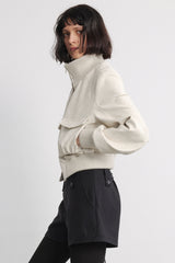 Aura Bomber Leather Jacket