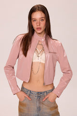 Blush Gloss Leather Jacket