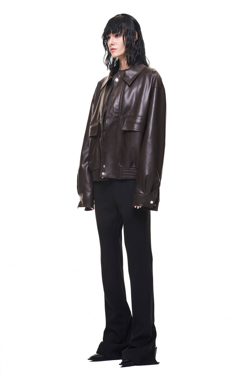 Raw Brown Leather Jacket