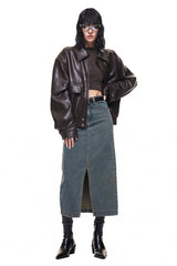 Raw Brown Leather Jacket