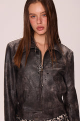 Velour Ash Leather Jacket