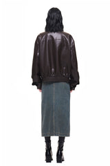 Raw Brown Leather Jacket