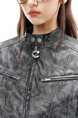 Stormline Cropped Leather Jacket