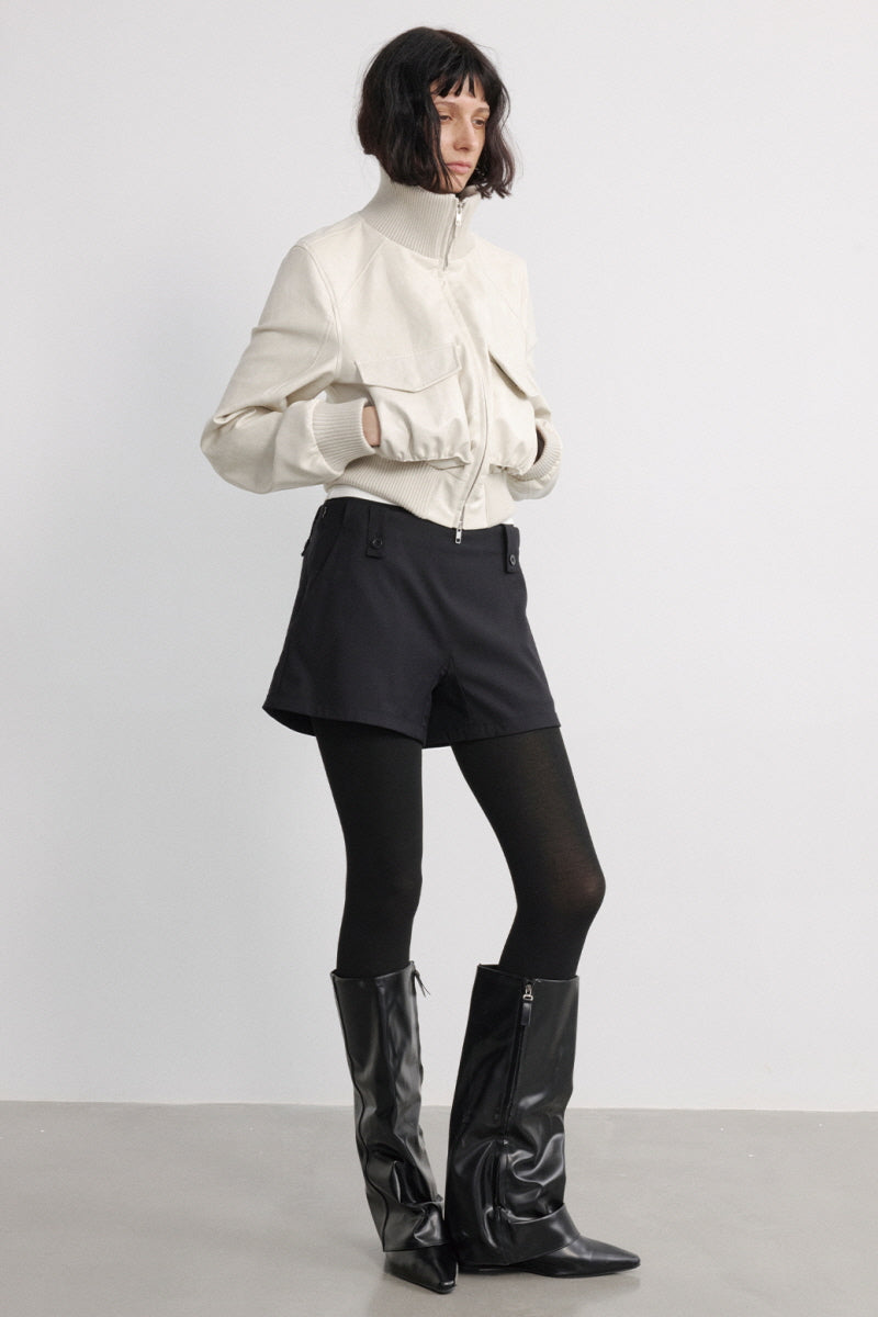 Aura Bomber Leather Jacket