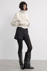 Aura Bomber Leather Jacket