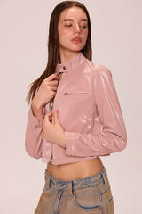 Blush Gloss Leather Jacket
