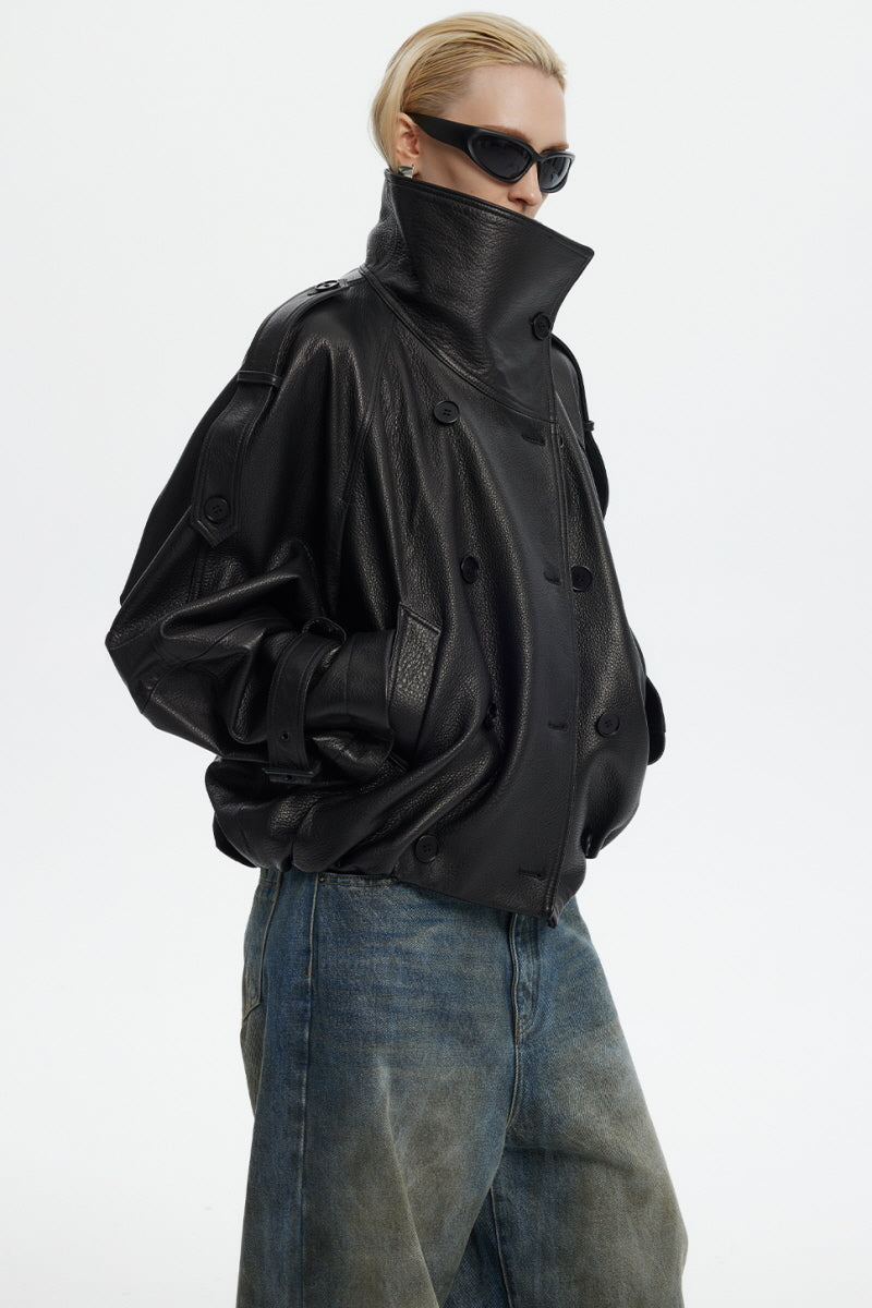 Verin Black Leather Jacket