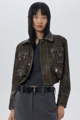 Sepia Flux Leather Jacket