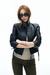Monolith Highneck Leather Jacket