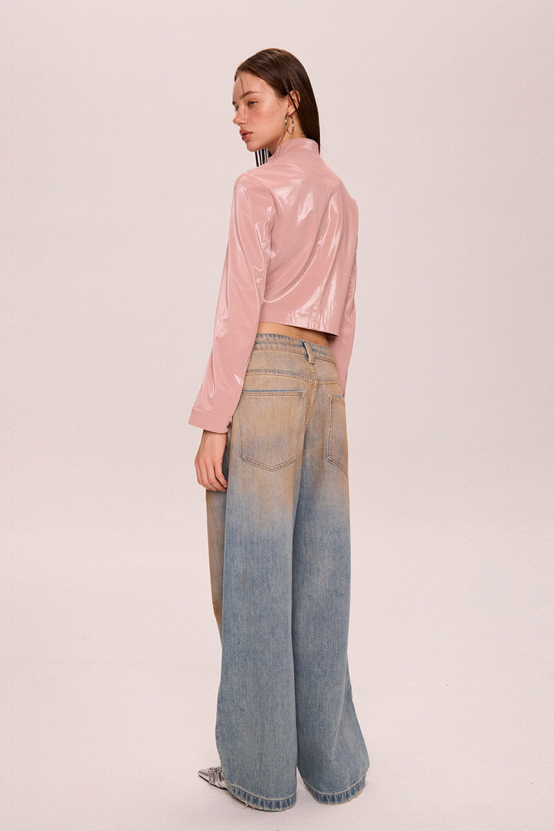 Blush Gloss Leather Jacket