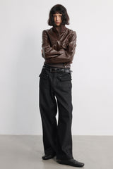 Aura Bomber Leather Jacket