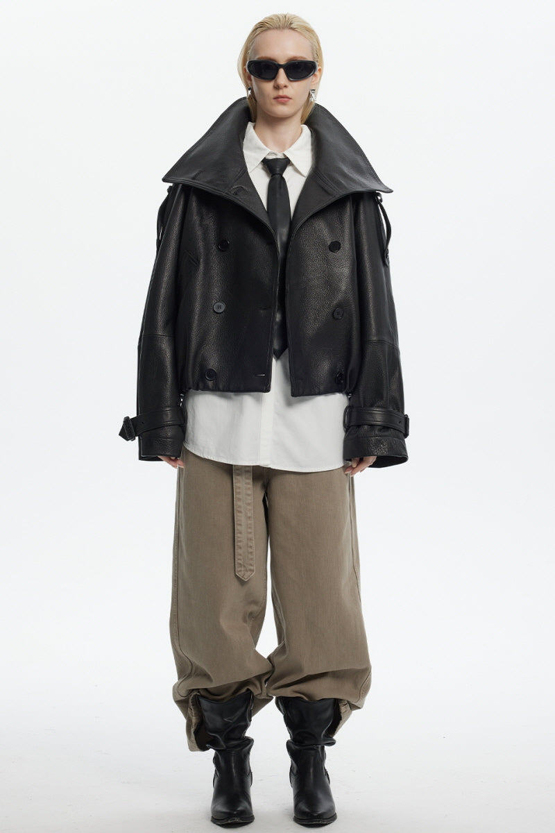 Verin Black Leather Jacket