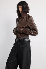 Aura Bomber Leather Jacket