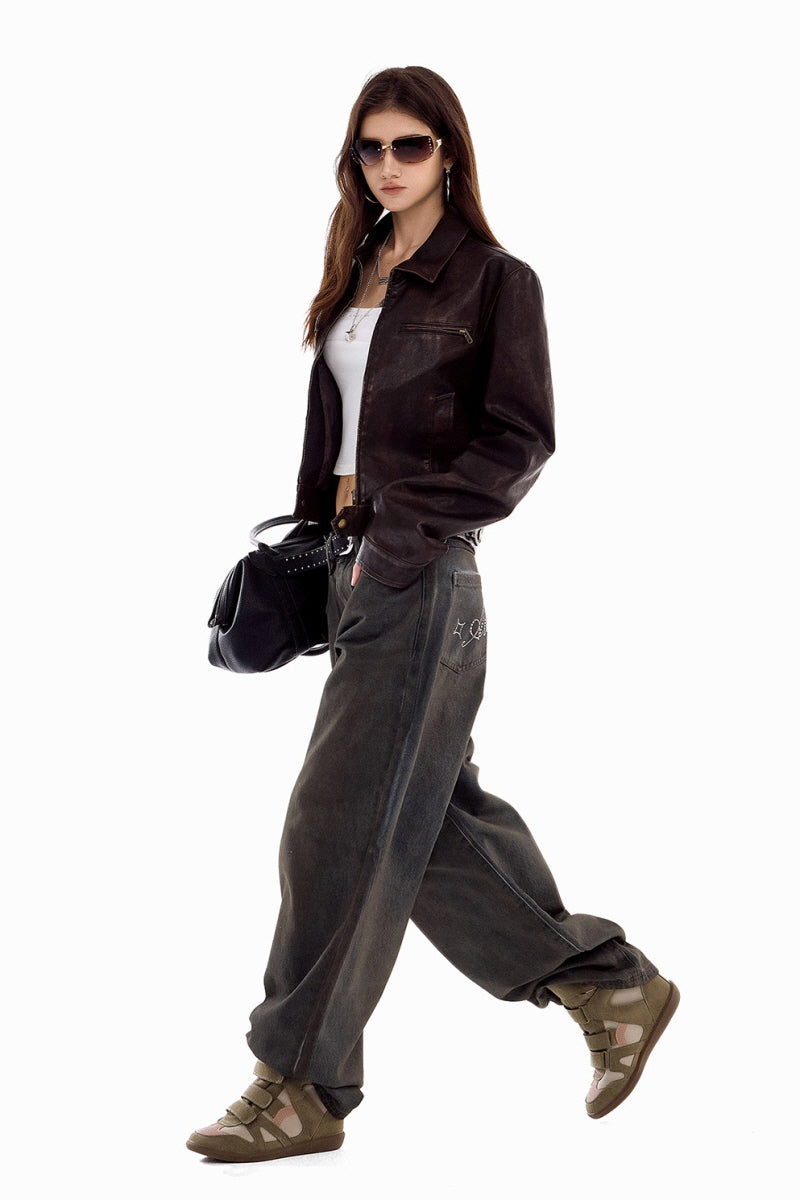 Ella Brown Leather Jacket