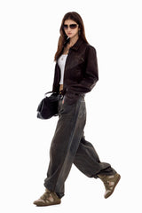 Ella Brown Leather Jacket