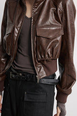 Aura Bomber Leather Jacket